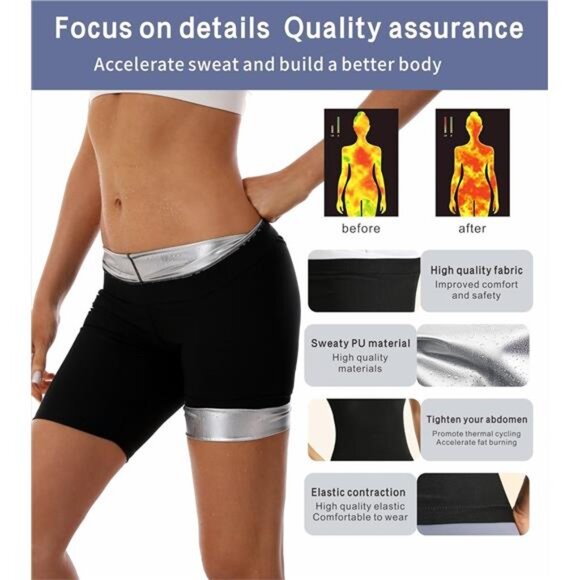 Sauna Shorts High Waist Corset Sweat Enhancing Thermo Shorts for Weight Loss - Picture 5 of 8